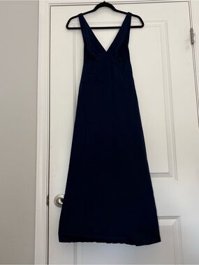 A New Day Women’s Navy Elegant Backless V-Neck Maxi Dress